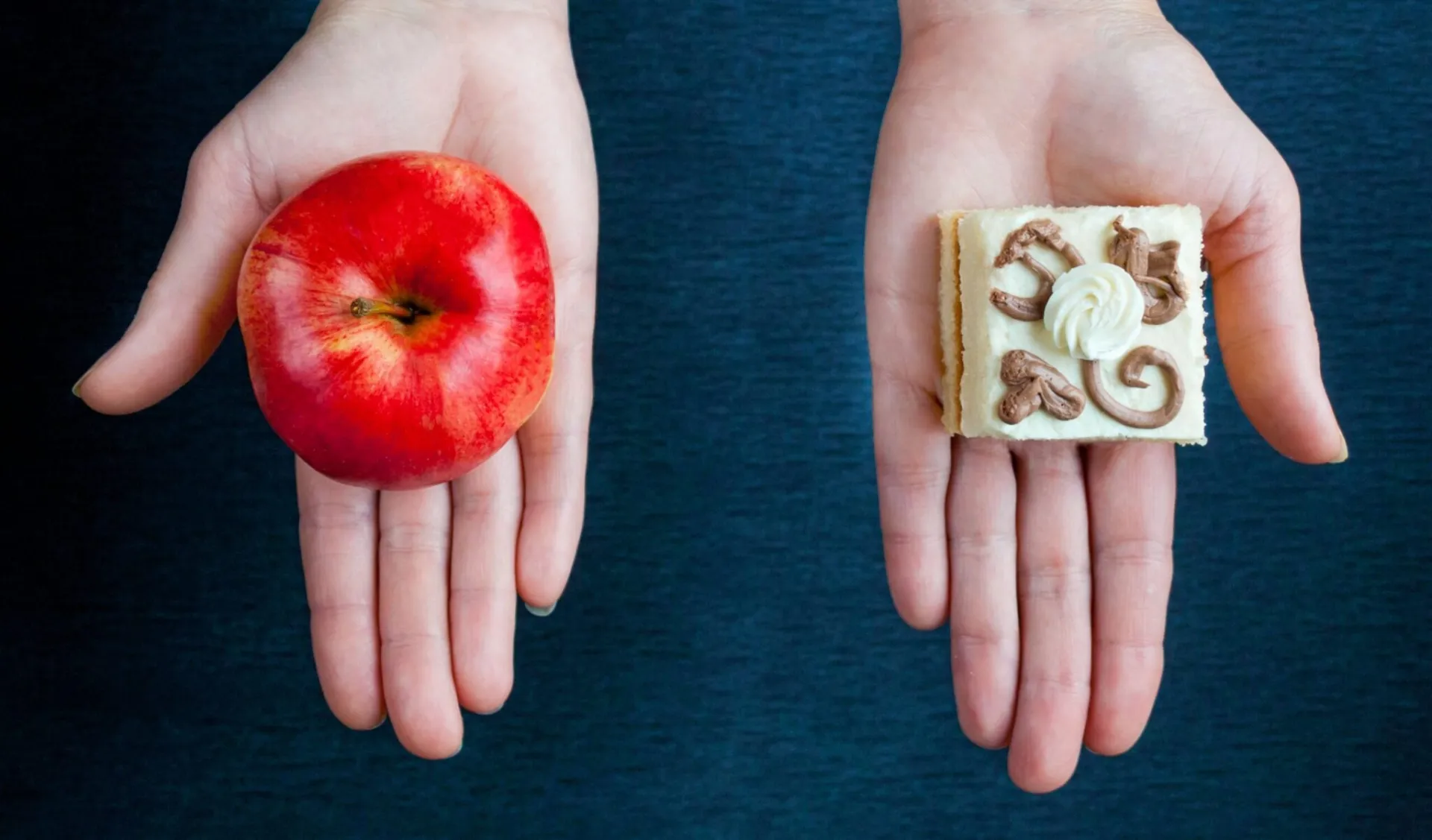 apple and chocolate being compared