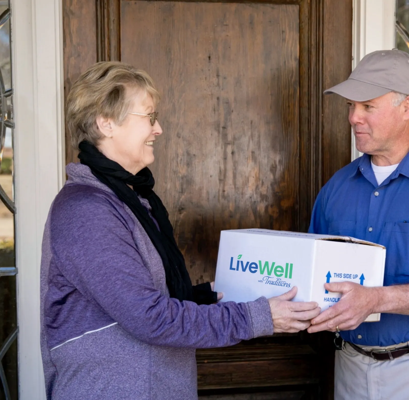woman receiving LiveWell with Traditions package