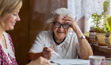elderly woman eating