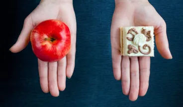 apple and chocolate being compared