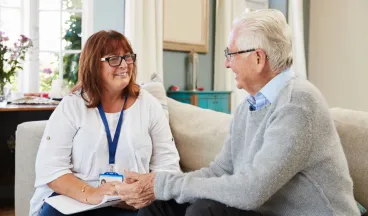case manager with elderly man