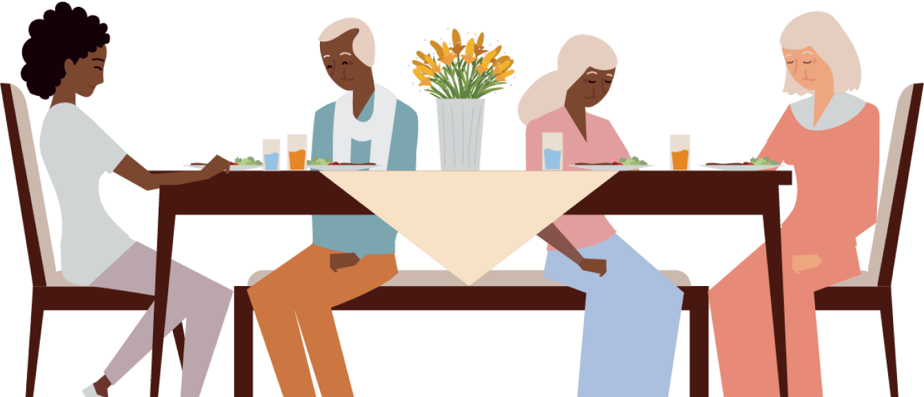 illustration of people eating