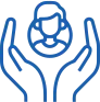 Illustration of hands surrounding silhouette of person