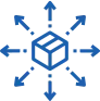 Illustration of package with arrows pointing in every direction