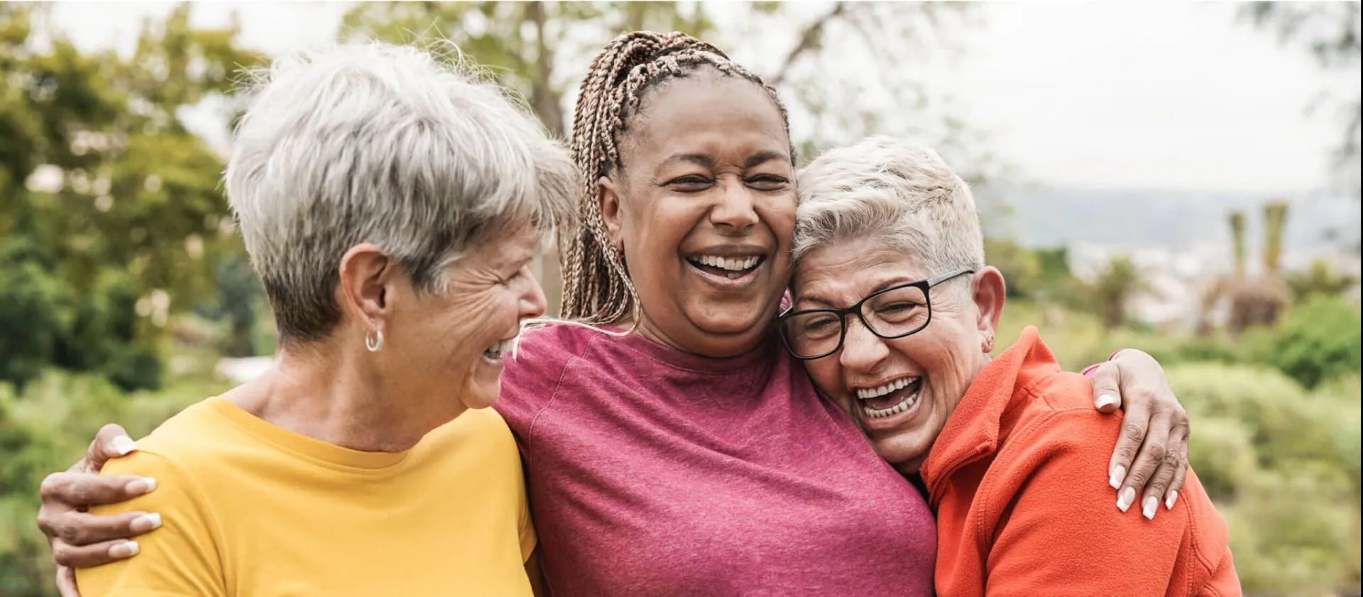 three women hugging