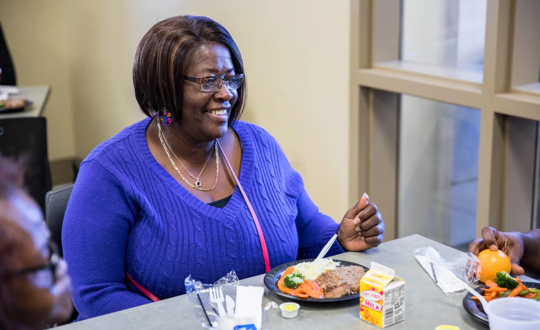 a woman eating