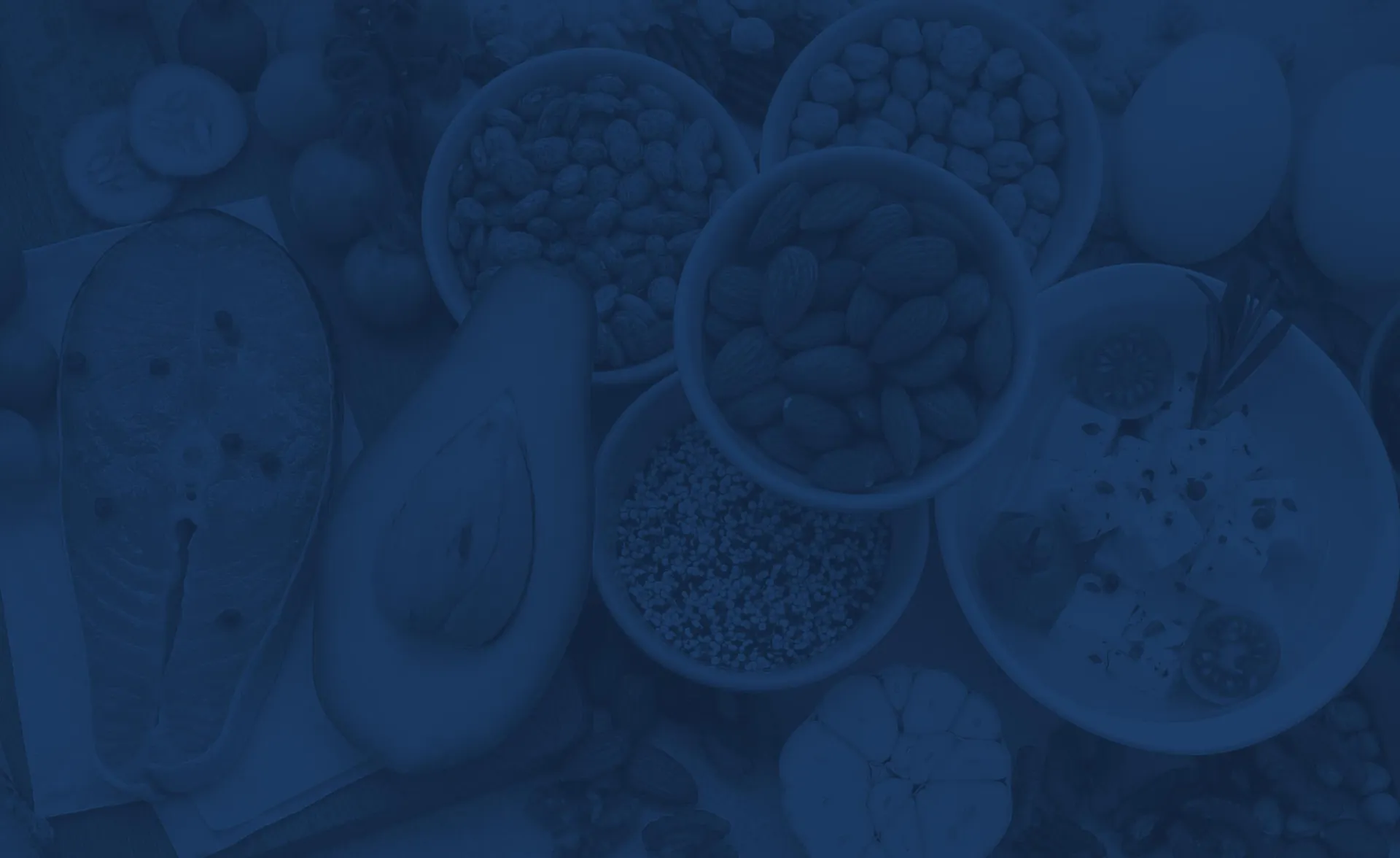 various ingredients with a blue overlay