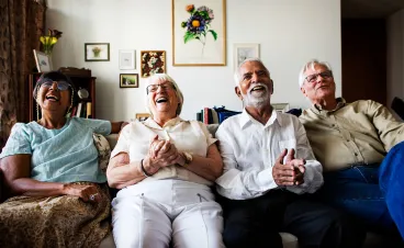 four seniors celebrating strength wisdom and vitality month