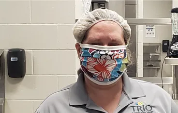 a person wearing a mask