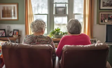 two seniors chatting