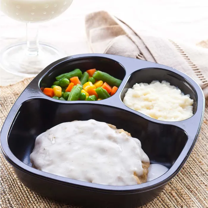 Country Fried Steak with Red Skin Potatoes & Mixed Vegetables