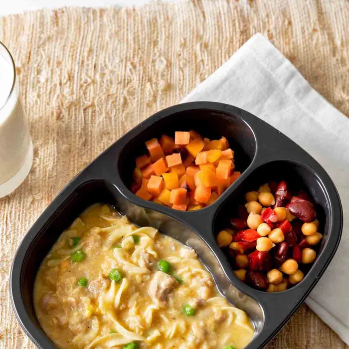 Chicken Noodle Casserole with Bean Blend & Three Seasons Blend