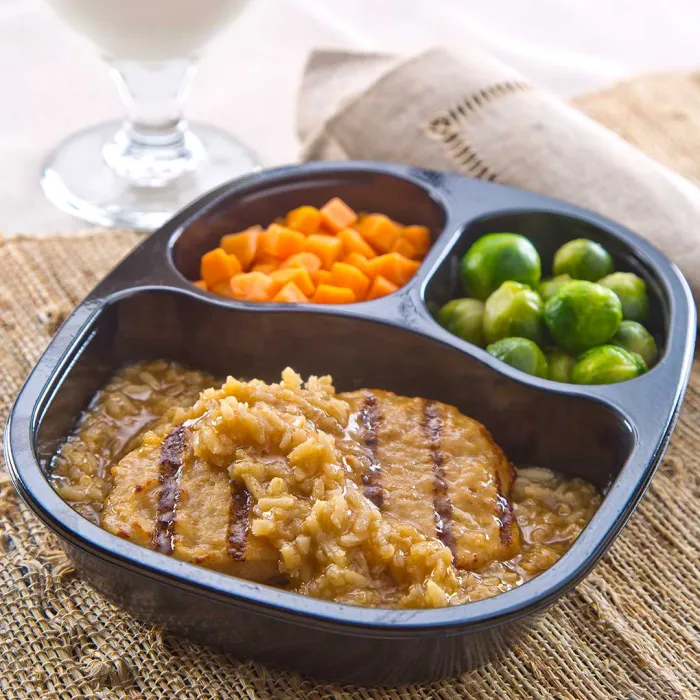 Chicken & Teriyaki RIce with Sweet Potatoes & Brussels Sprouts