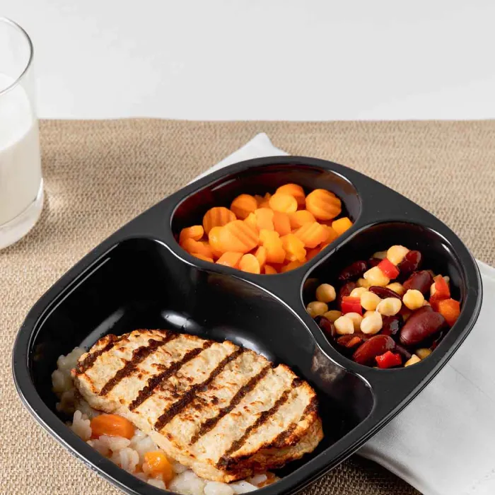 Chicken over Rice and Gravy with Bean Blend & Carrots