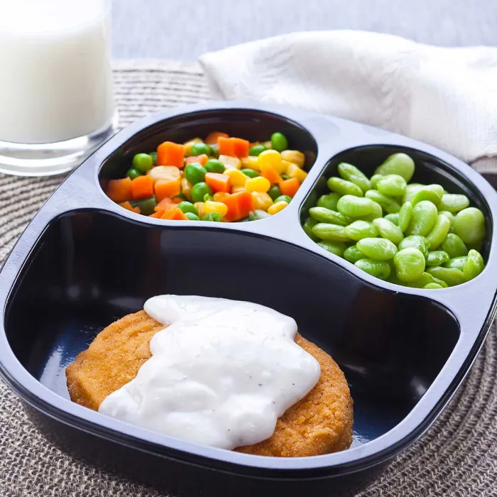 Creamy Breaded Chicken with Lima Beans & Mixed Vegetables